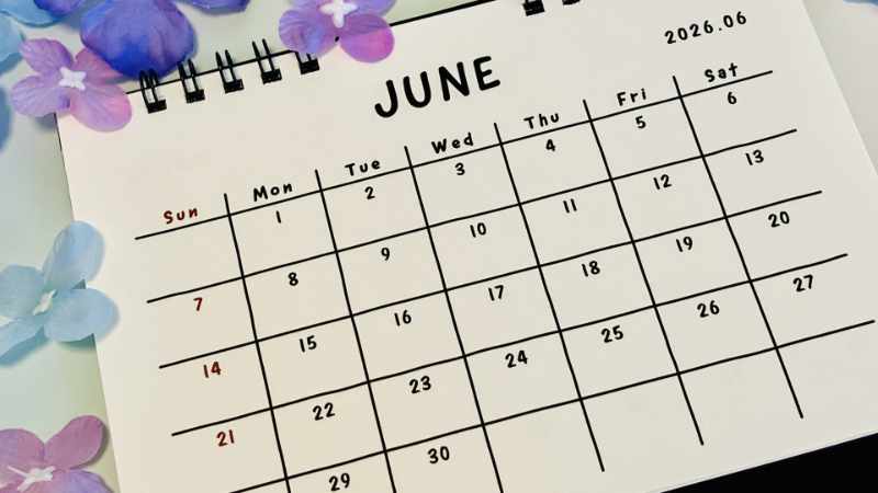 アロマ　プリムローズ　6月のお休み